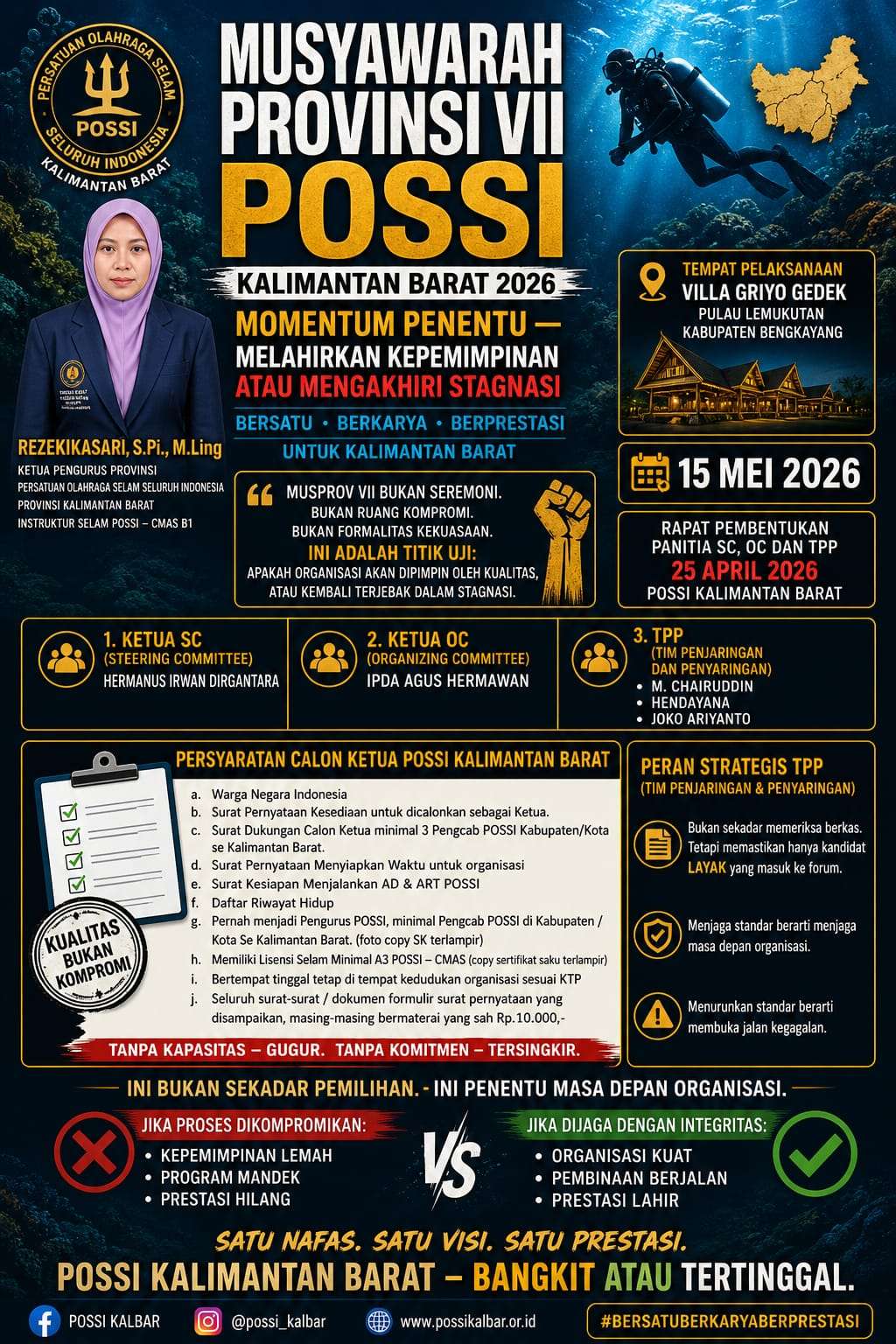 MUSPROV VII Persatuan Olahraga Selam Seluruh Indonesia KALIMANTAN BARAT 2026: MOMENTUM PENENTU—MELAHIRKAN KEPEMIMPINAN ATAU MENGUKUHKAN STAGNASI.