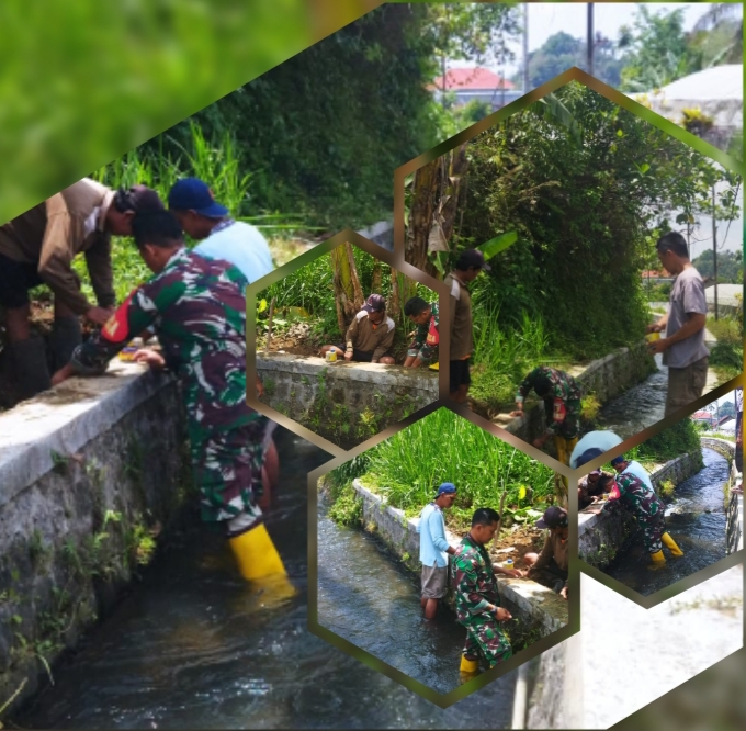 Sinergi Babinsa Dan Warga Desa Semen, Jaga Lingkungan Dan Ketersediaan Air Bersih