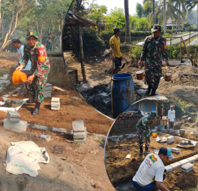 Bangun Fasilitas MCK, Babinsa Desa Binangun Gotong Royong Bantu Warga Demi Tingkatkan Sanitasi Lingkungan